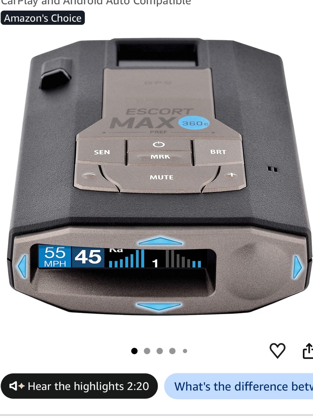 Escort MAX 360c Radar Detector, new in sealed box